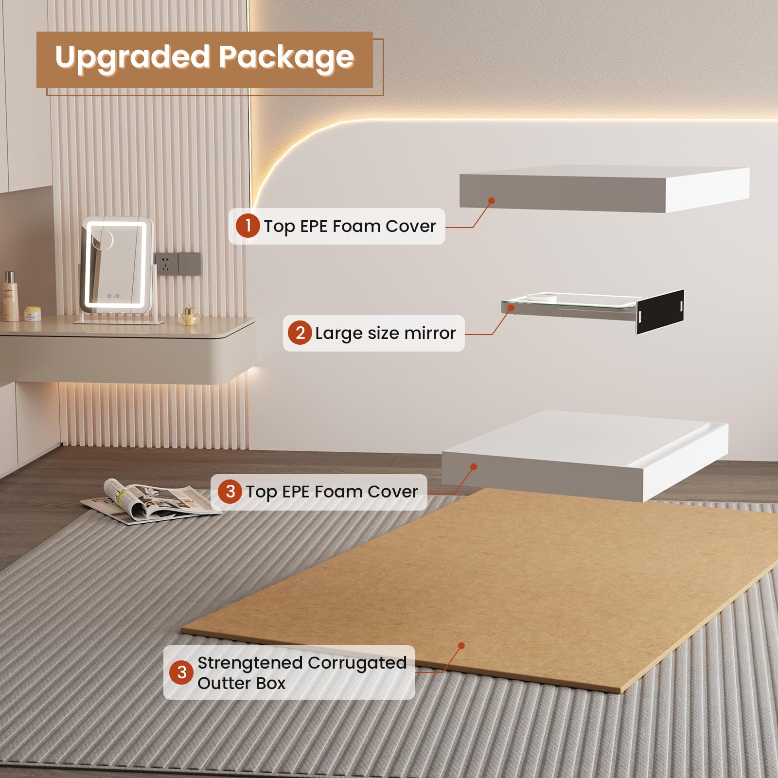 Dripex LED mirror brightness control for customized lighting