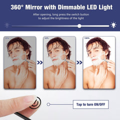 Dripex self-cut mirror on door hook, showing easy wall-hanging usage.