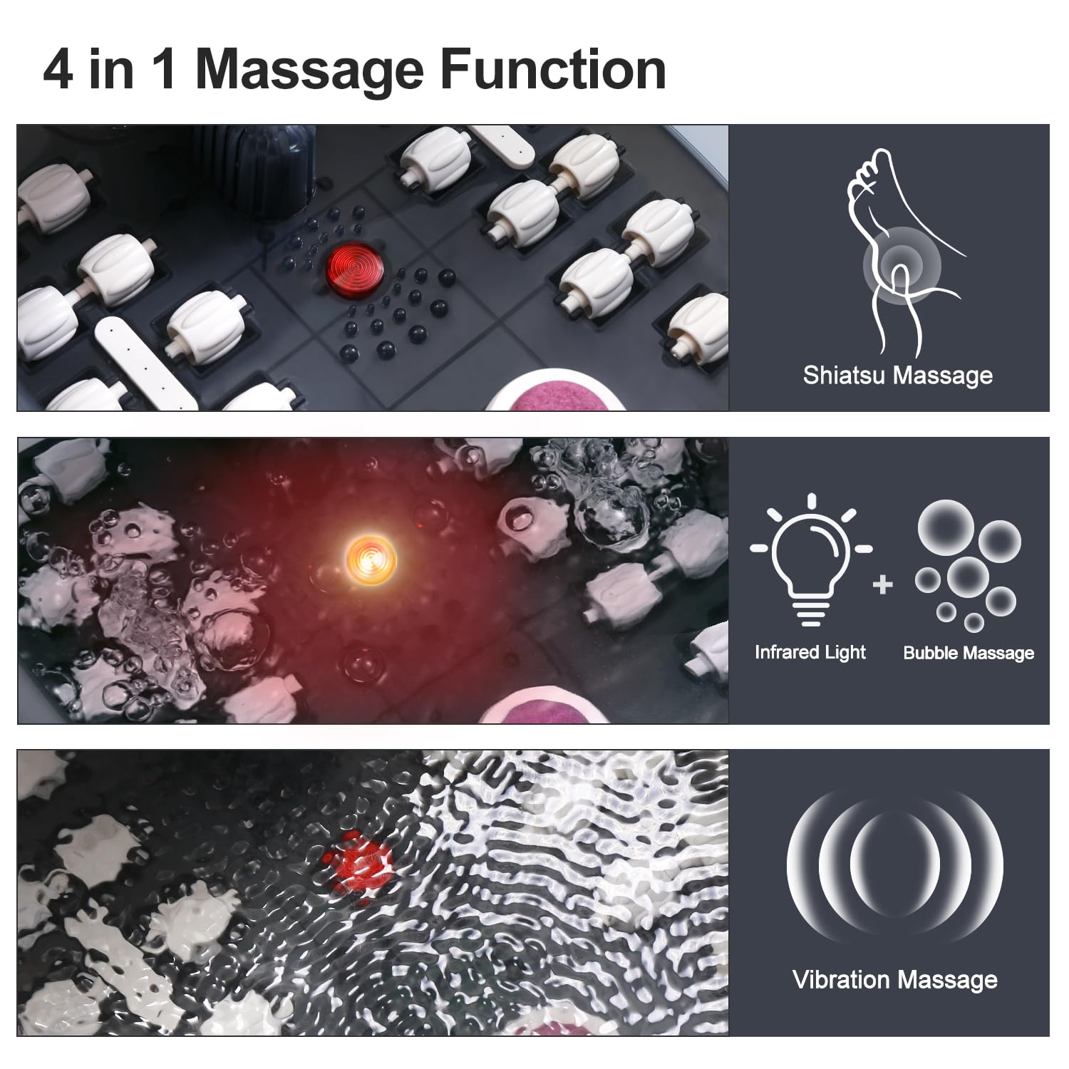 Drizo foot spa with 22 massage rollers for shiatsu-like relief