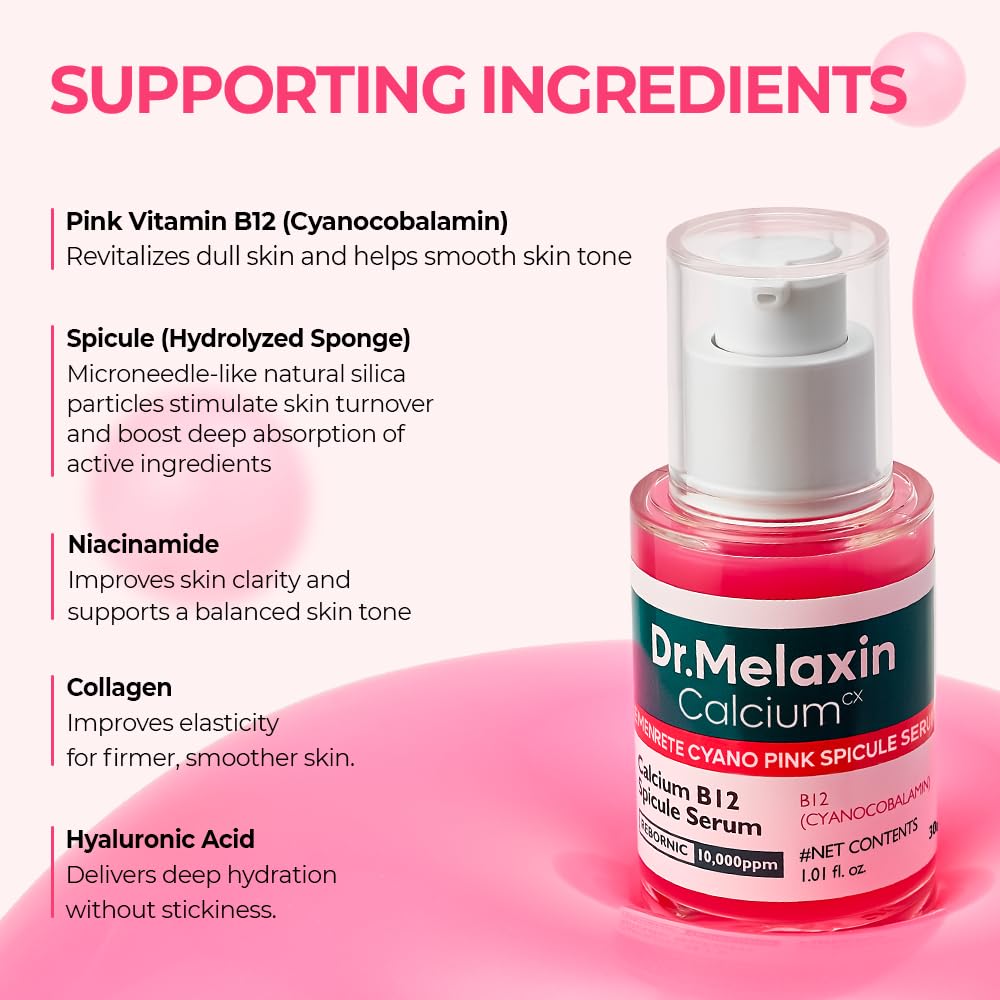 Dr.Melaxin Cemenrete Pink Serum Niacinamide emphasis with barrier support in the formula.