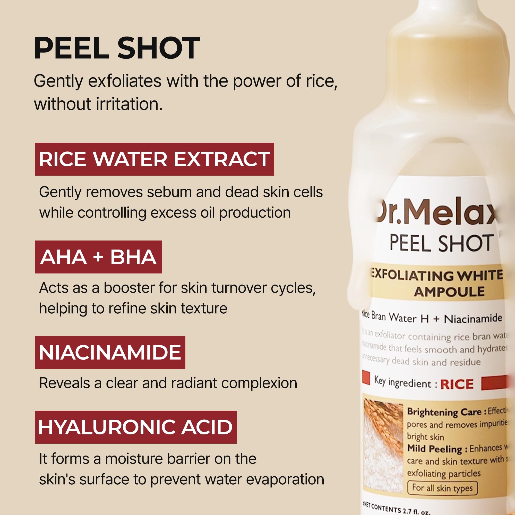 Dr.Melaxin Peel Shot Glow exfoliation system highlights multi-level exfoliation