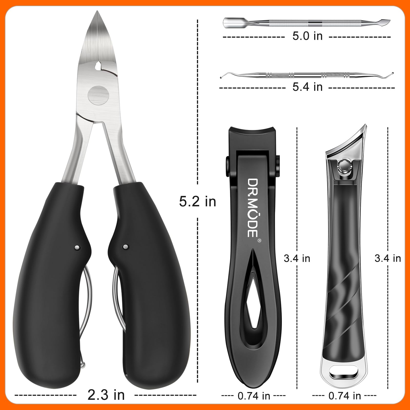 DRMODE ABS non-slip handles provide secure grip during trimming
