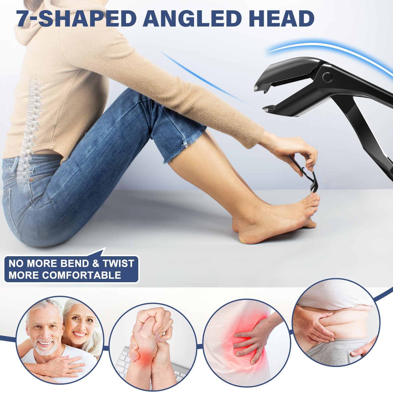 DRMODE angled head nail clipper offers clear visibility for precise trims.