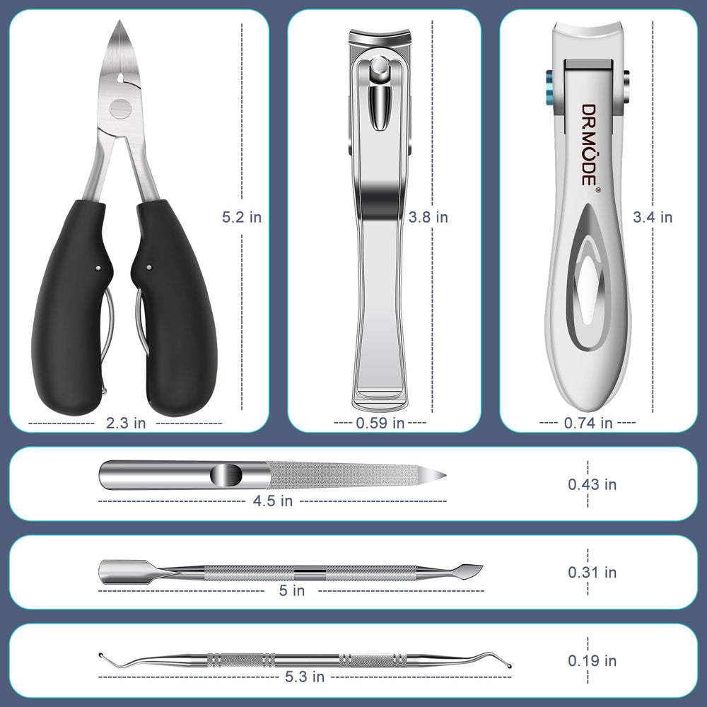 DRMODE high-carbon stainless steel blades ensure clean, durable cuts.