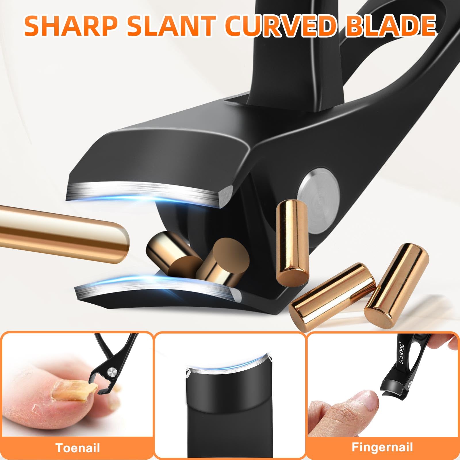 DRMODE long-handle ergonomic toenail clippers offer comfortable grip