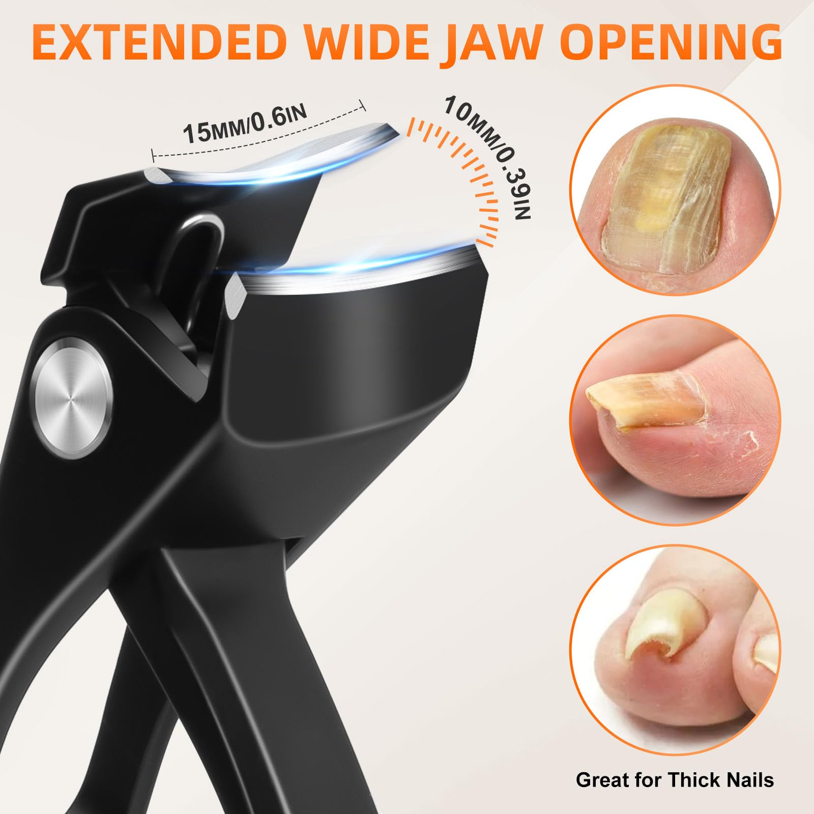 DRMODE podiatrist-style toenail clippers curved blade for precise trims