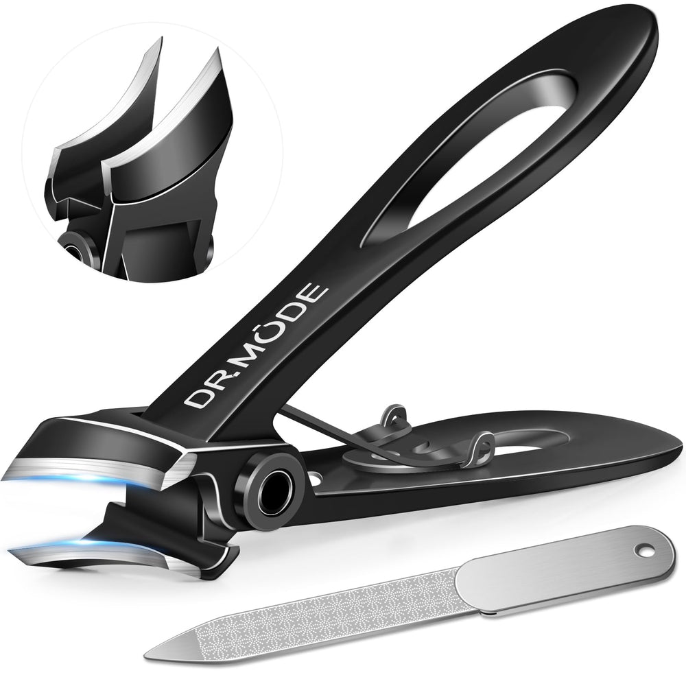 DRMODE slanted toenail clippers with wide opening for thick nails, easier trims.