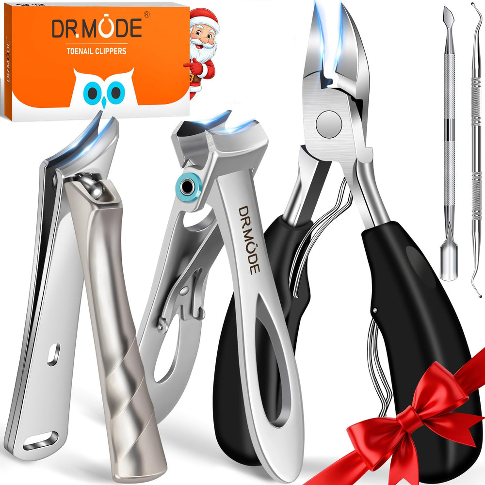 DRMODE toenail clippers with large opening for thick nails enables easier trimming.