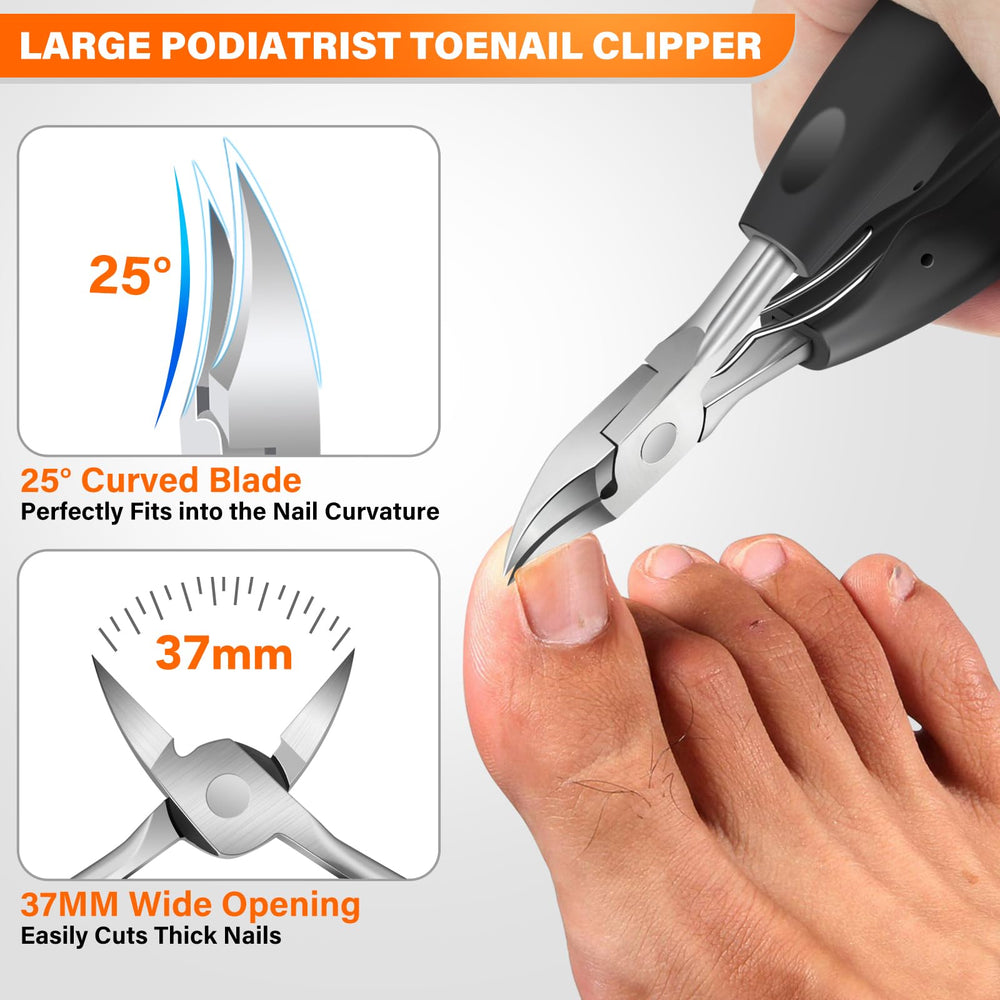 DRMODE long-handle clippers provide leverage for comfortable, controlled thick-nail cuts.