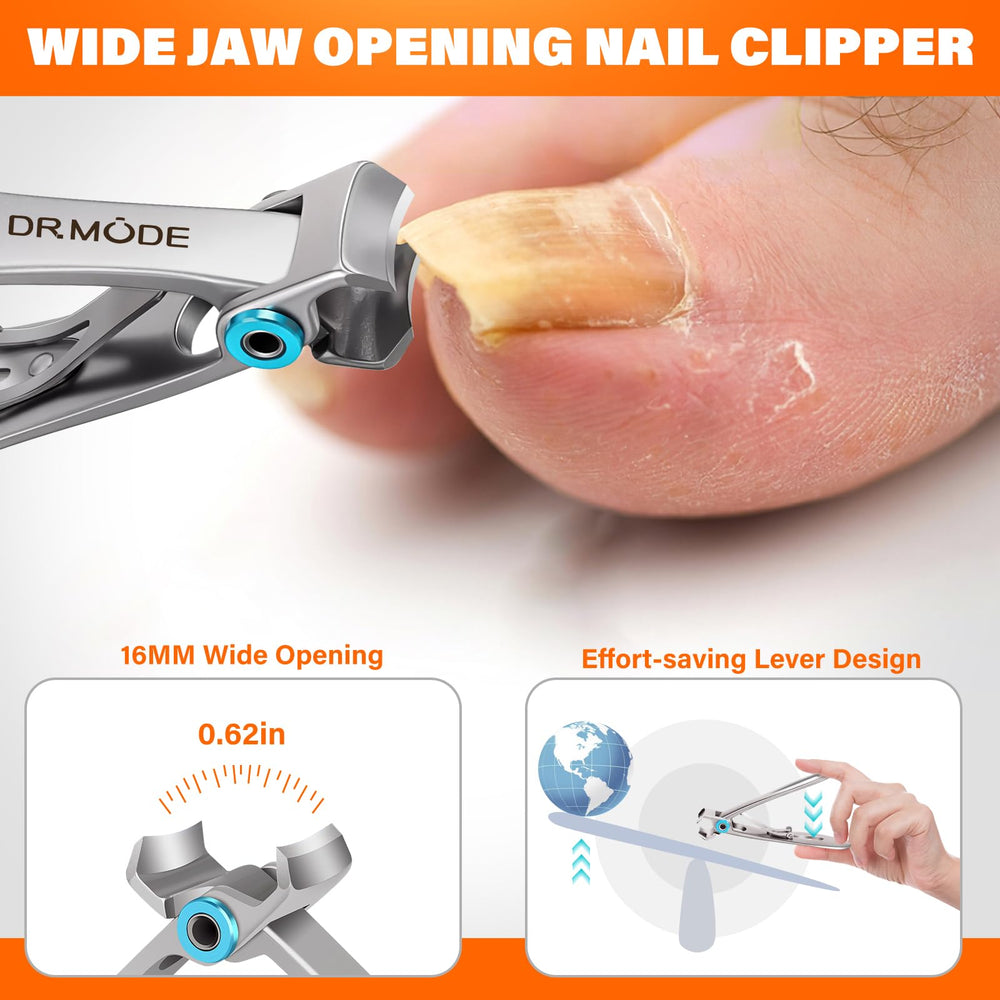 DRMODE slanted-blade clippers fit natural nail curves for precise ingrown trimming.
