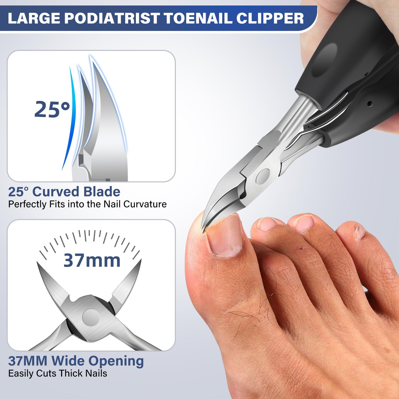 DRMODE upgraded 45-degree slanted nail clipper captures ingrown edges with control.