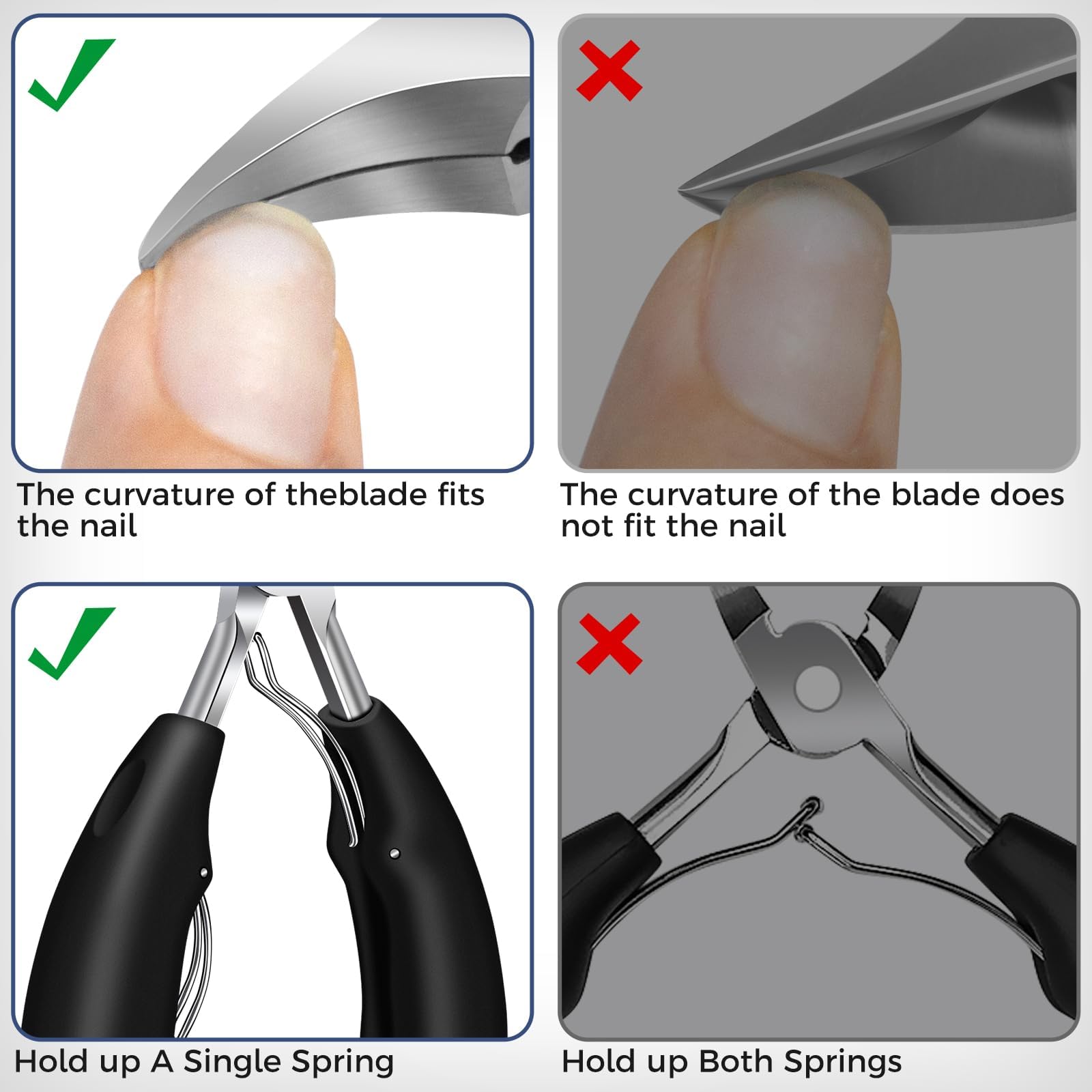 DRMODE wide jaw opening clipper handles thick nails with ease.