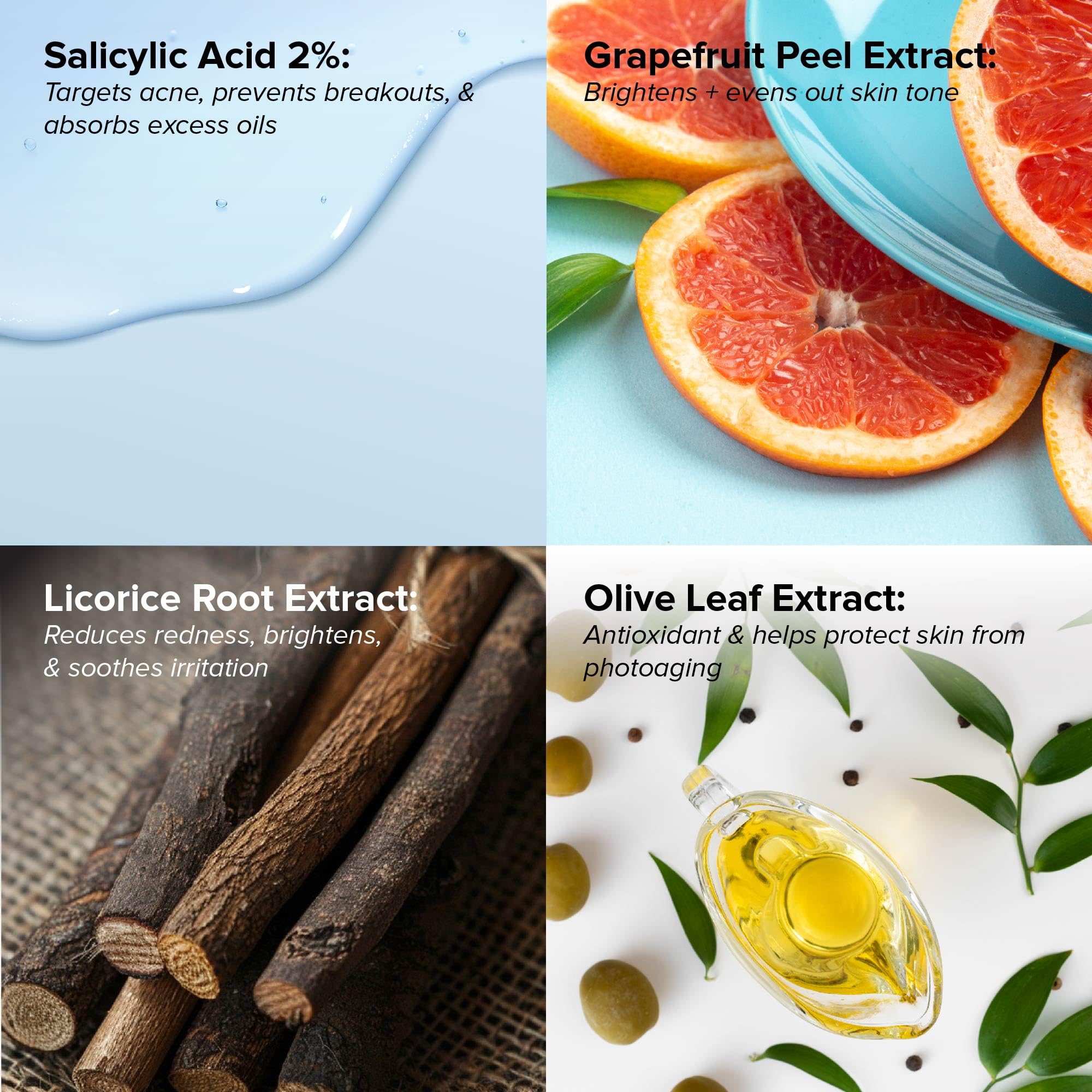 DRMTLGY Acne Cleanser label indicates USA-made cruelty-free formulation