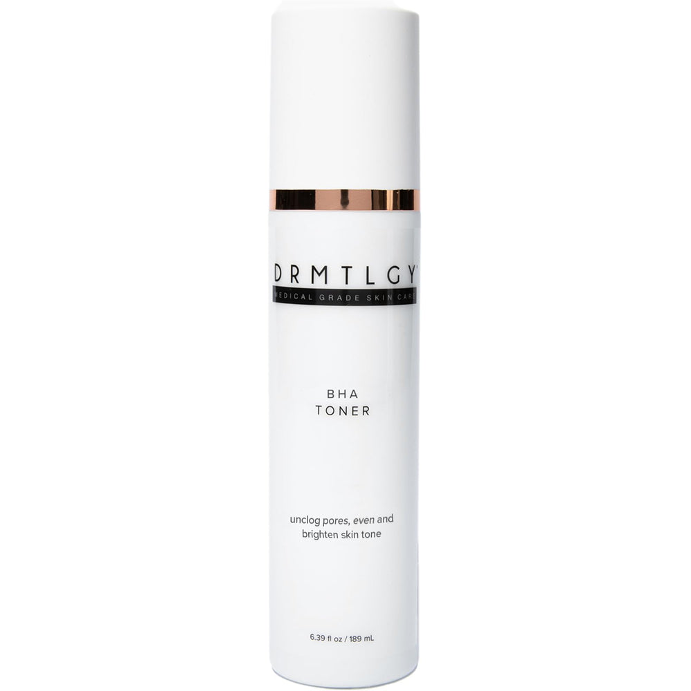 DRMTLGY BHA Clarifying Toner bottle closeup showing oil control potential