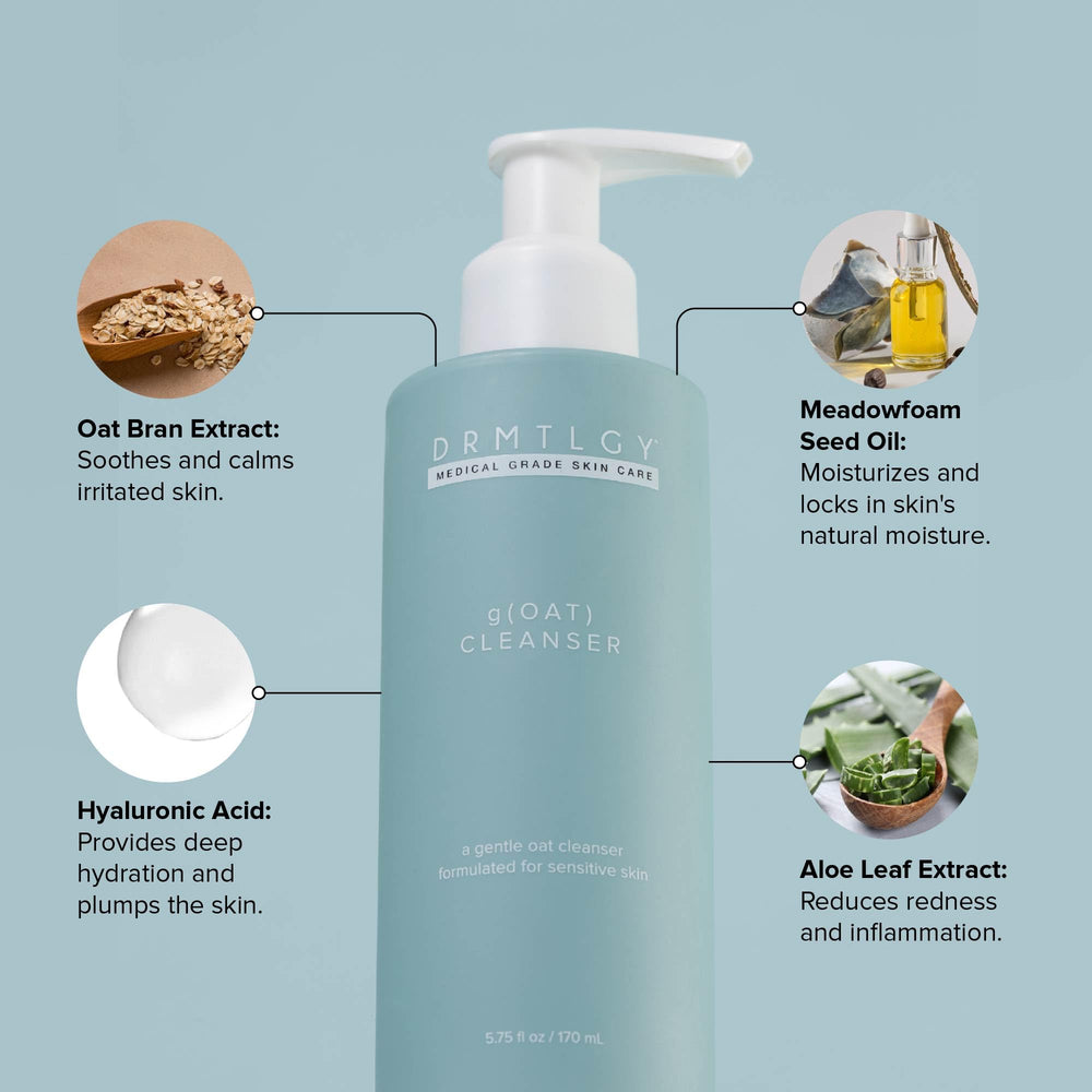 DRMTLGY gOAT Cleanser in-hand use for daily gentle cleansing