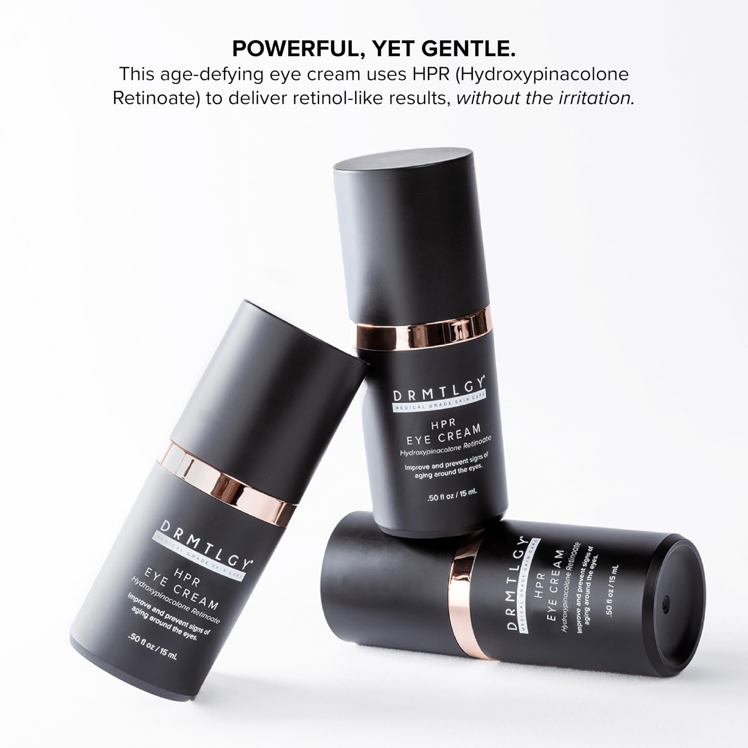 DRMTLGY HPR Eye Cream with peptides and vitamins signals nourishing care.