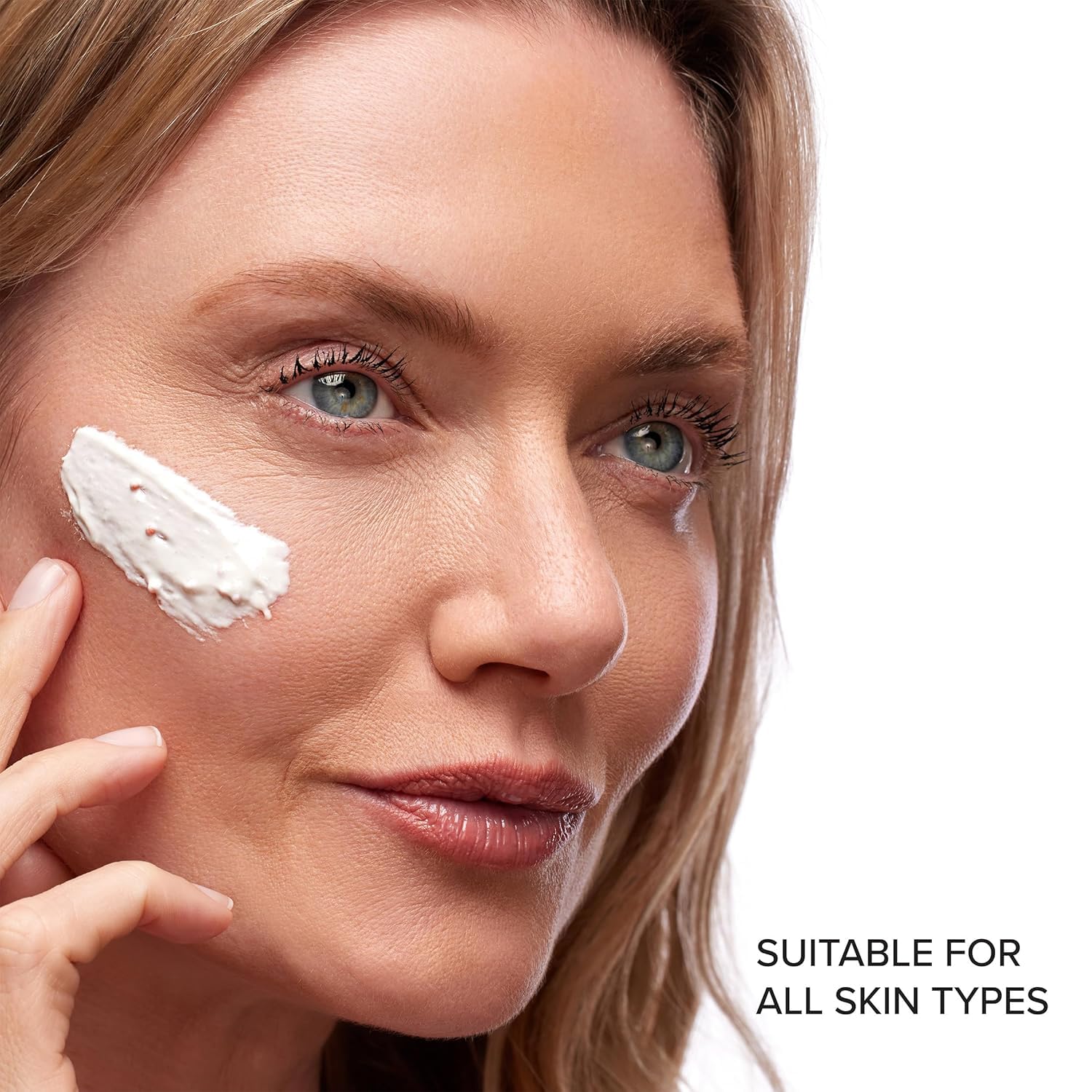 DRMTLGY mask application on skin demonstrates even spreading and comforting feel.