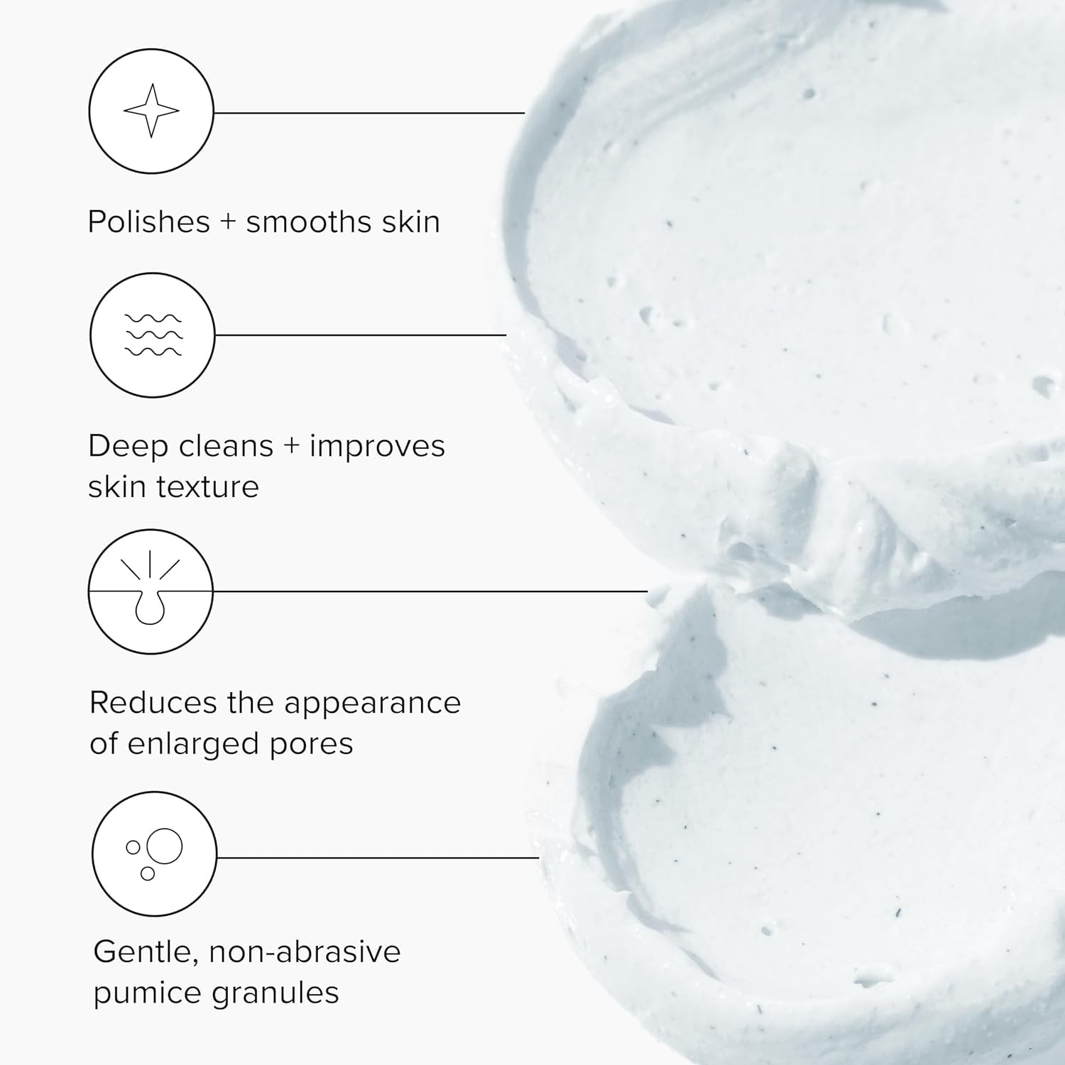DRMTLGY microdermabrasion scrub jar illustrates at-home exfoliation for refined texture.