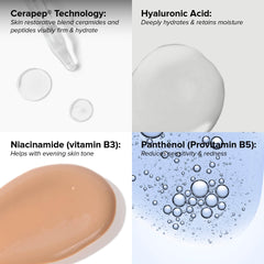 DRMTLGY Needle-less Serum application swatch demonstrating quick absorption and non-greasy feel.