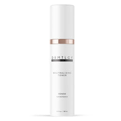 DRMTLGY Neutralizing Toner bottle close-up shows calming, pH-balanced hydration.