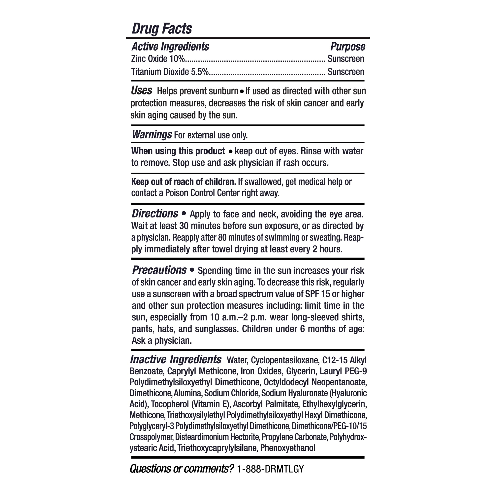 Iron oxide tint visible in compact provides natural coverage with DRMTLGY.
