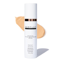 DRMTLGY Physical Tinted Moisturizer SPF 44 universal tint bottle delivers a natural glow for all skin tones.