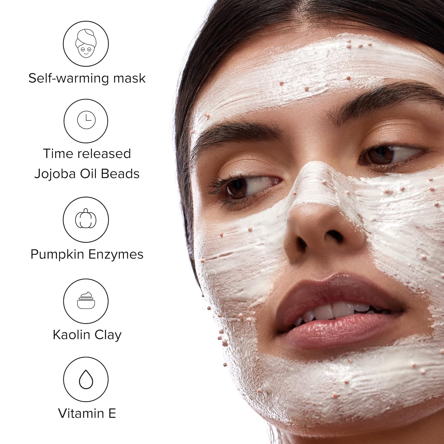 DRMTLGY pumpkin mask cream texture ready for relaxing spa-like application.