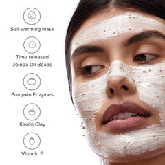 DRMTLGY pumpkin mask cream texture ready for relaxing spa-like application.