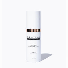 DRMTLGY retinol serum bottle closeup showing premium anti-wrinkle formula