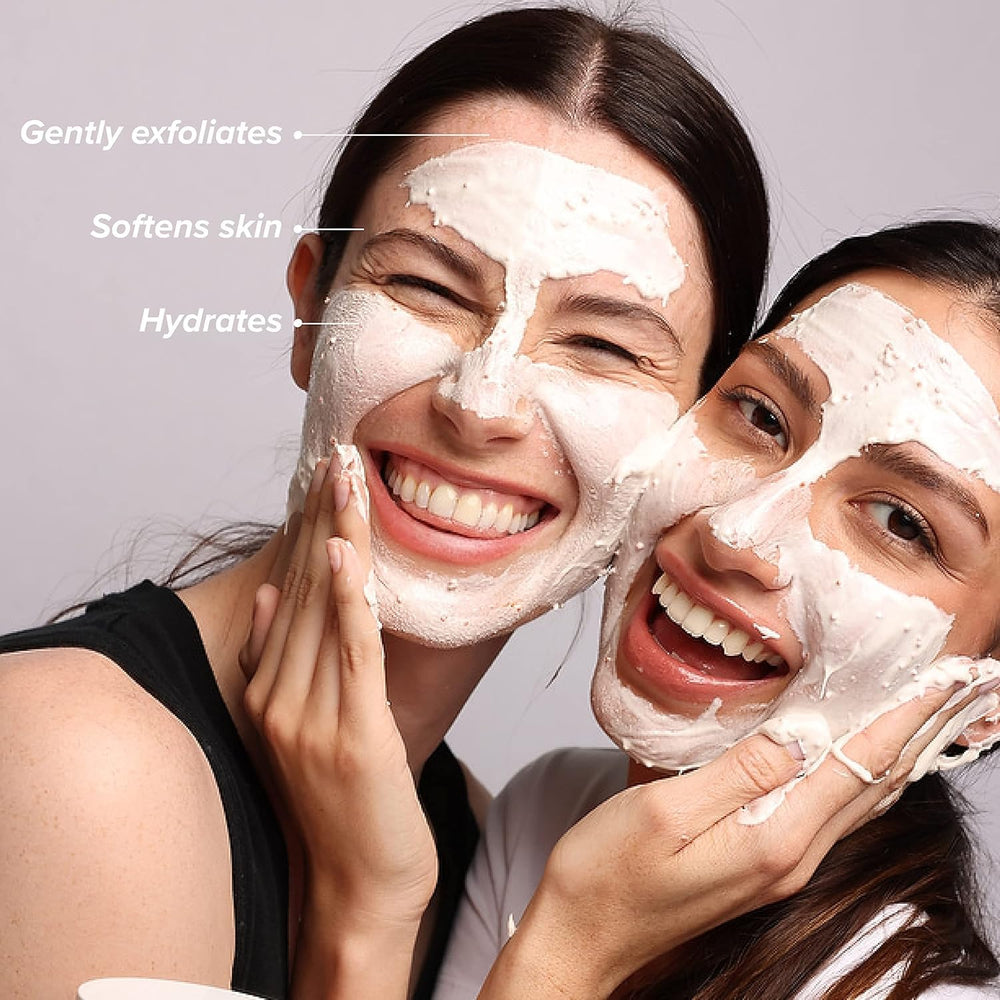 DRMTLGY self-warming moment scene suggests comforting self-care during mask treatment.