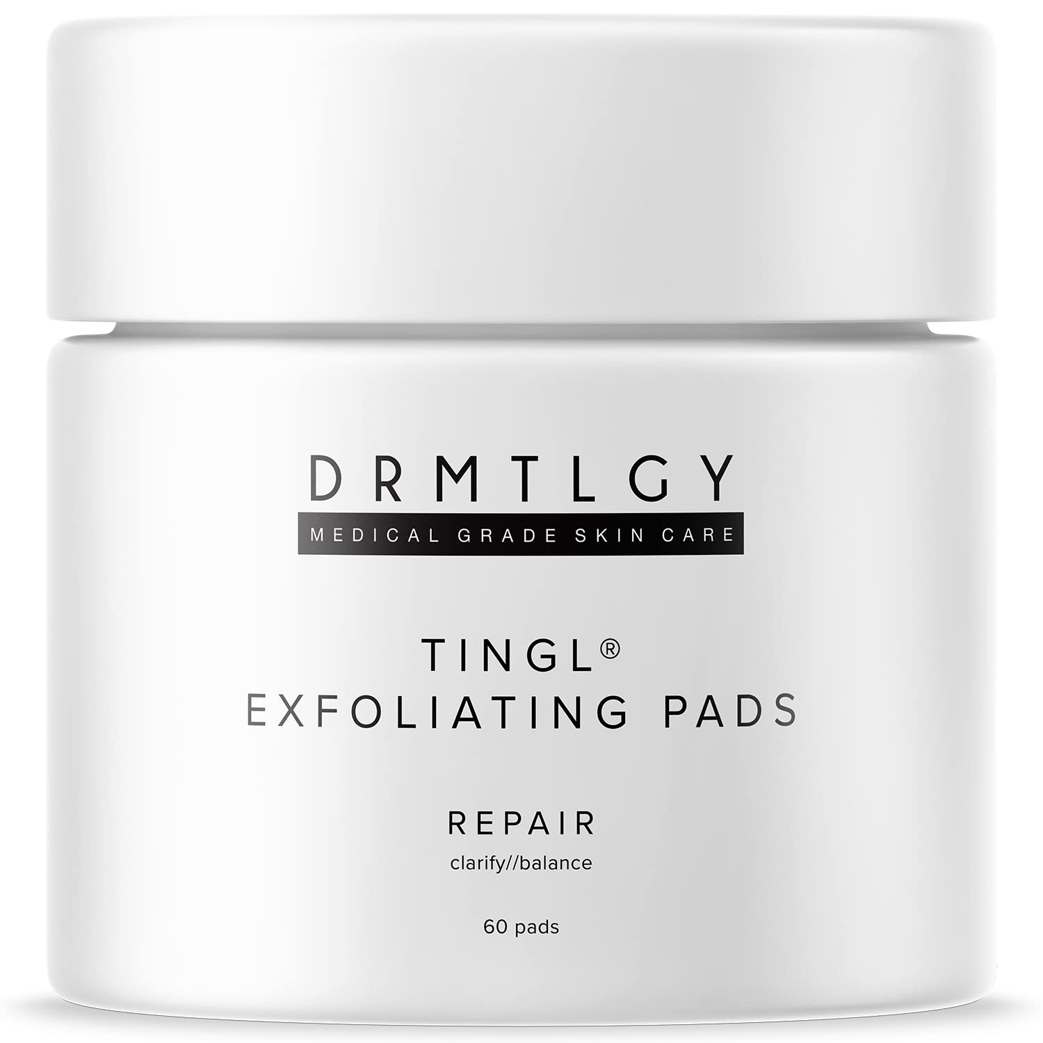 DRMTLGY Tingl Pads package highlighting all in one exfoliation and oil control