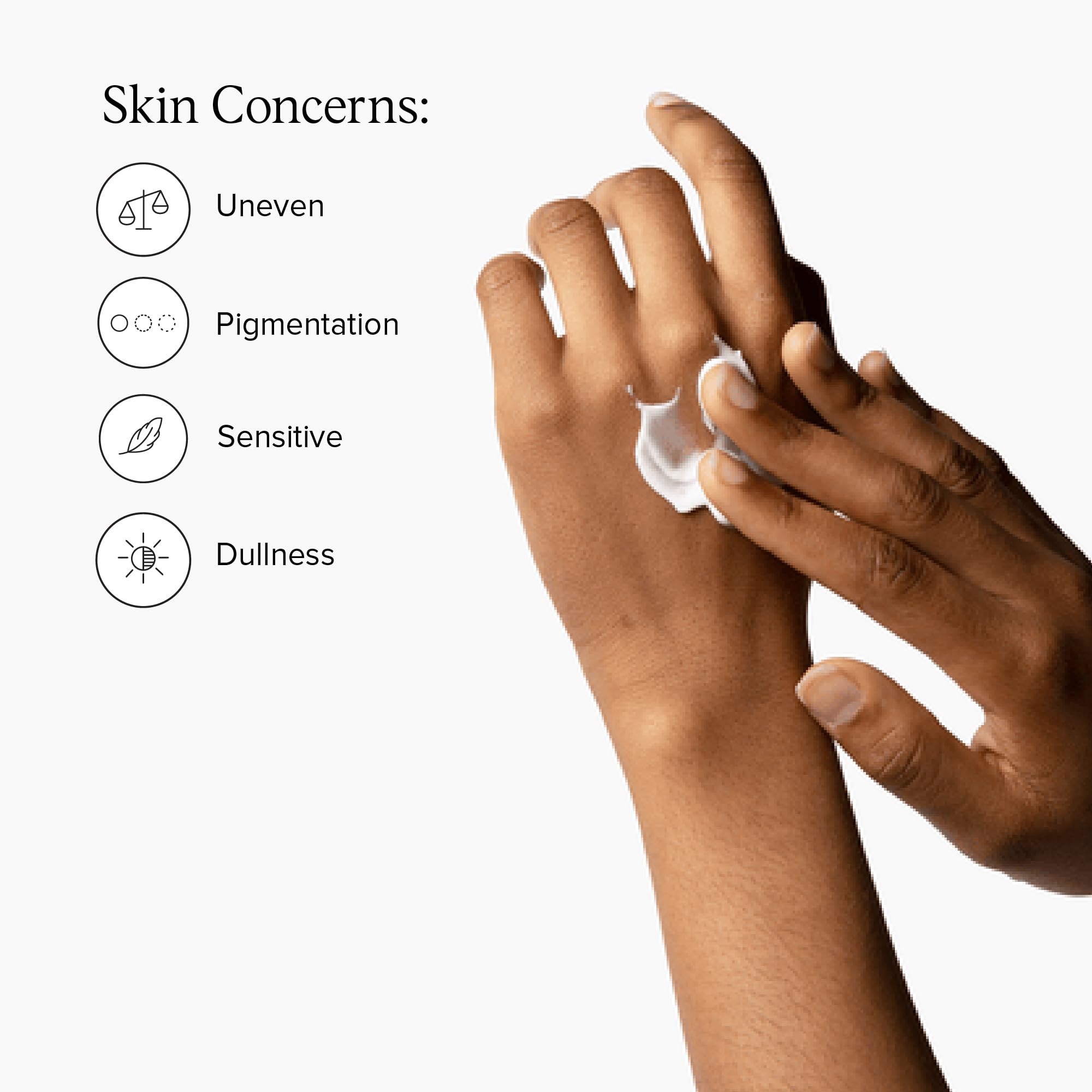 DRMTLGY Vitamin C Moisturizer being applied to hands for absorption.