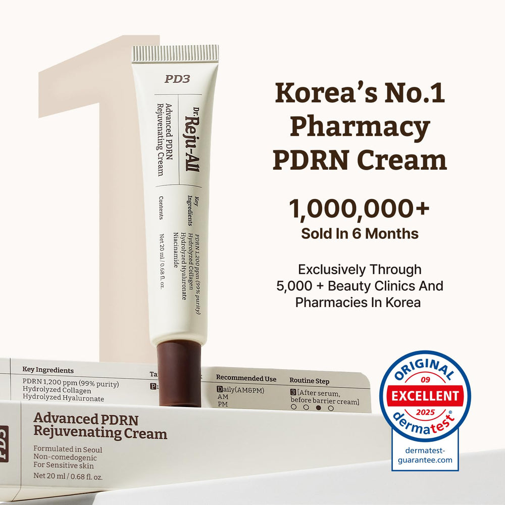 Dr.Reju-All PDRN Advanced Cream texture close-up shows silky, lightweight consistency.