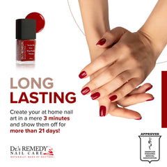 Dr.'s Remedy Rescue Red close-up highlights tea tree and lavender actives in the formula.