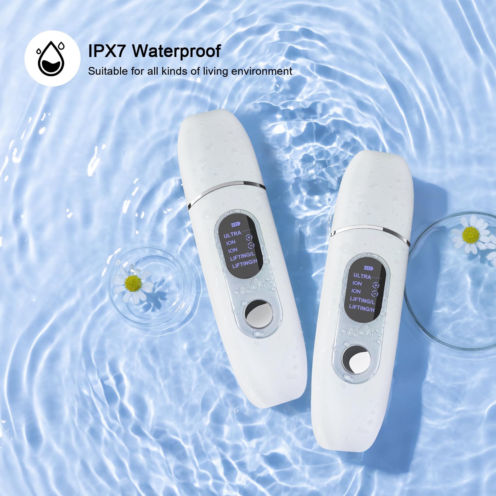Drulana Skin Scrubber waterproof body allows use in humid environments.