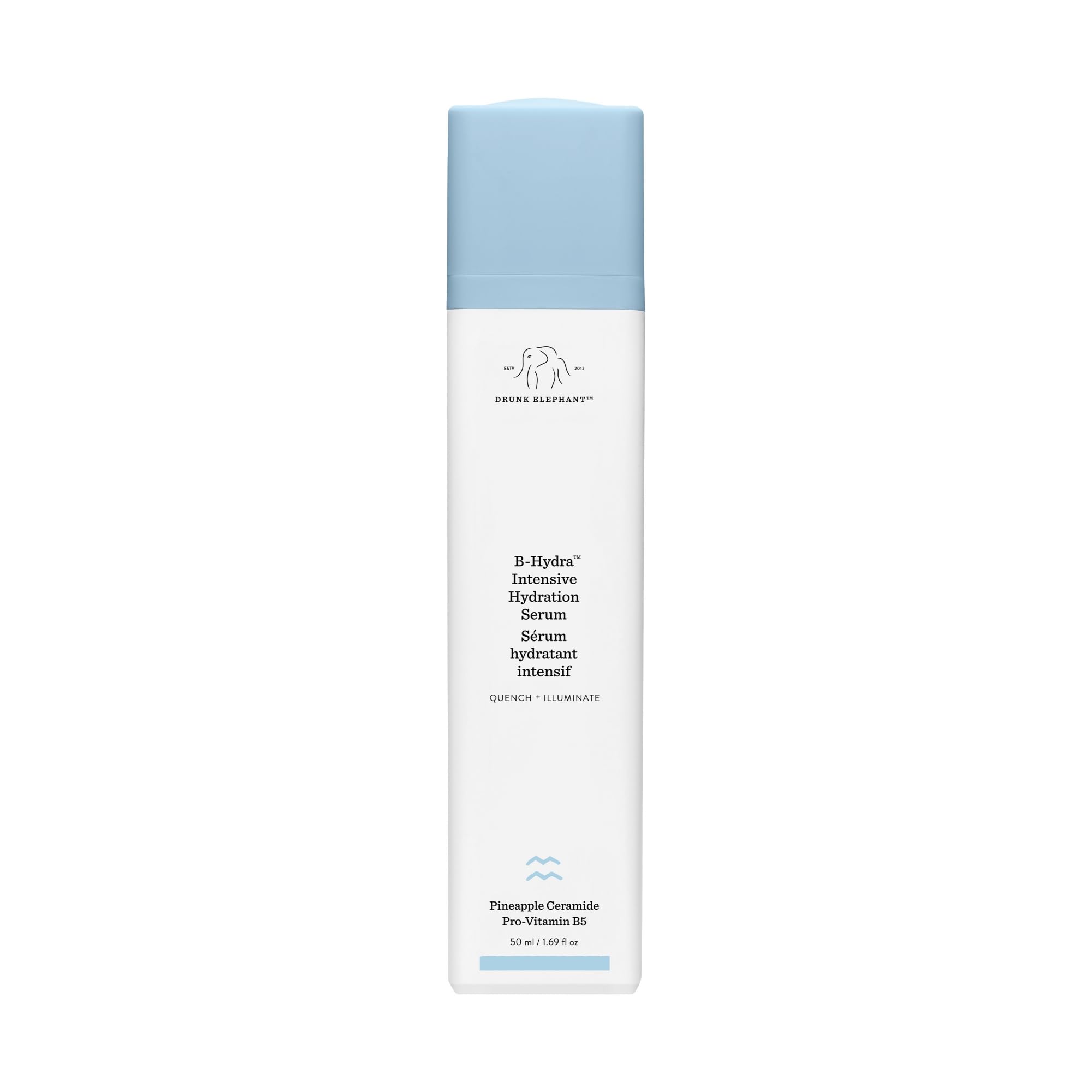 Drunk Elephant B-Hydra bottle pump ready for daily hydration.