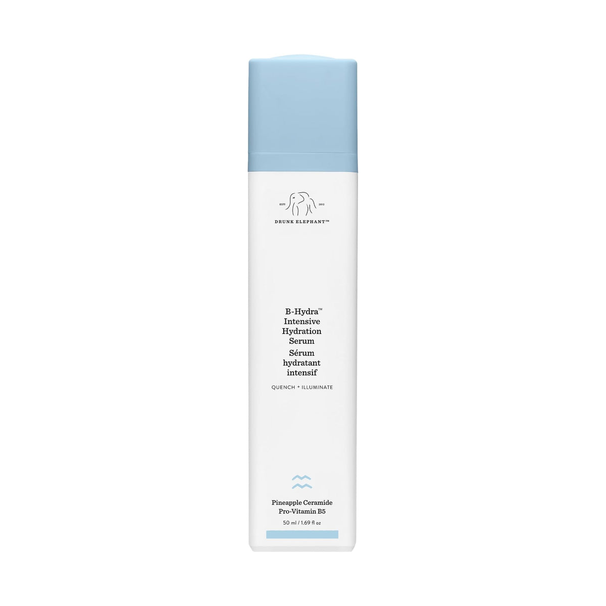 Drunk Elephant B-Hydra bottle pump ready for daily hydration.