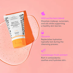 Drunk Elephant Beste No. 9 jelly cleanser application demonstrates massaging for impurities.