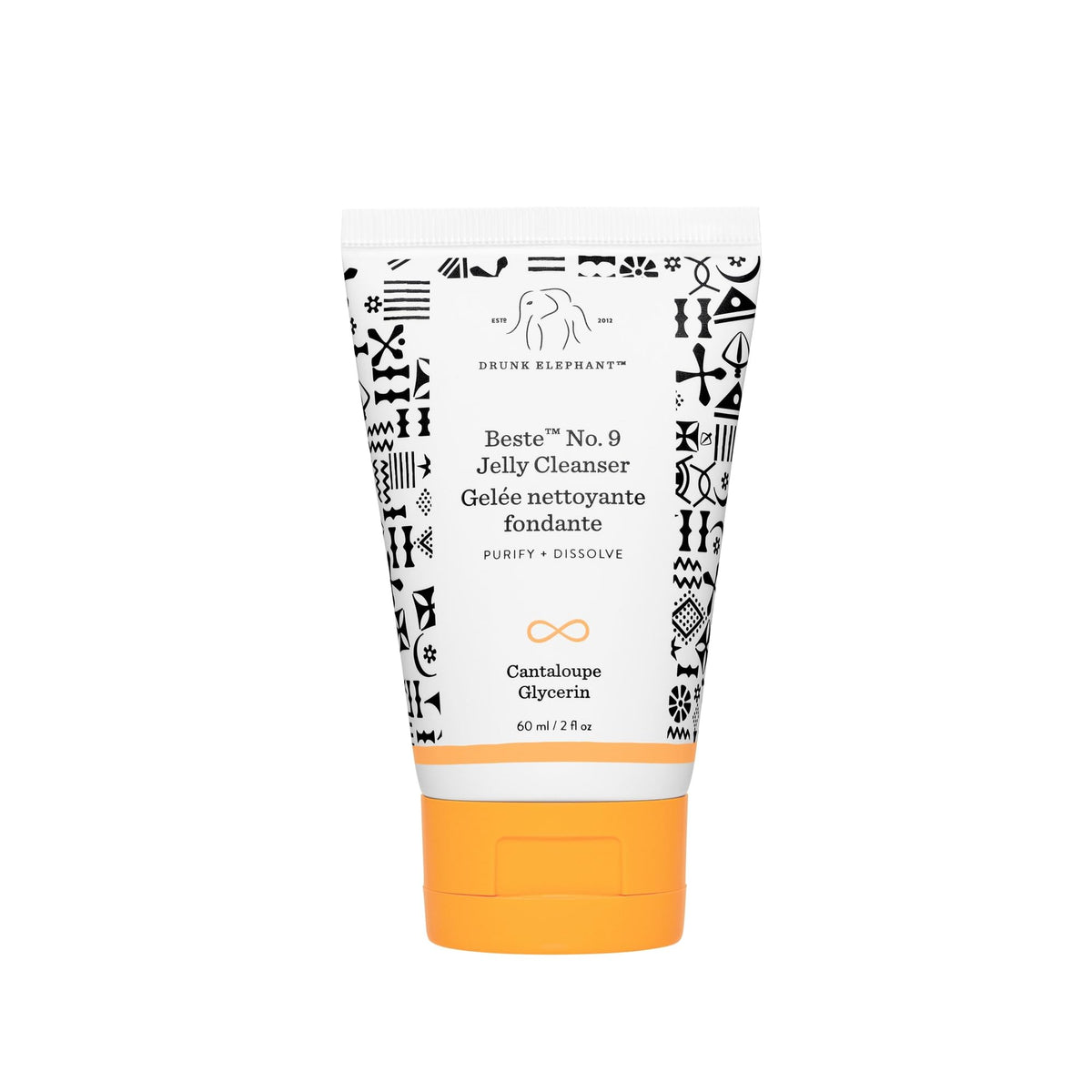 Drunk Elephant Beste No. 9 Jelly Cleanser bottle for travel-friendly cleansing and makeup removal.
