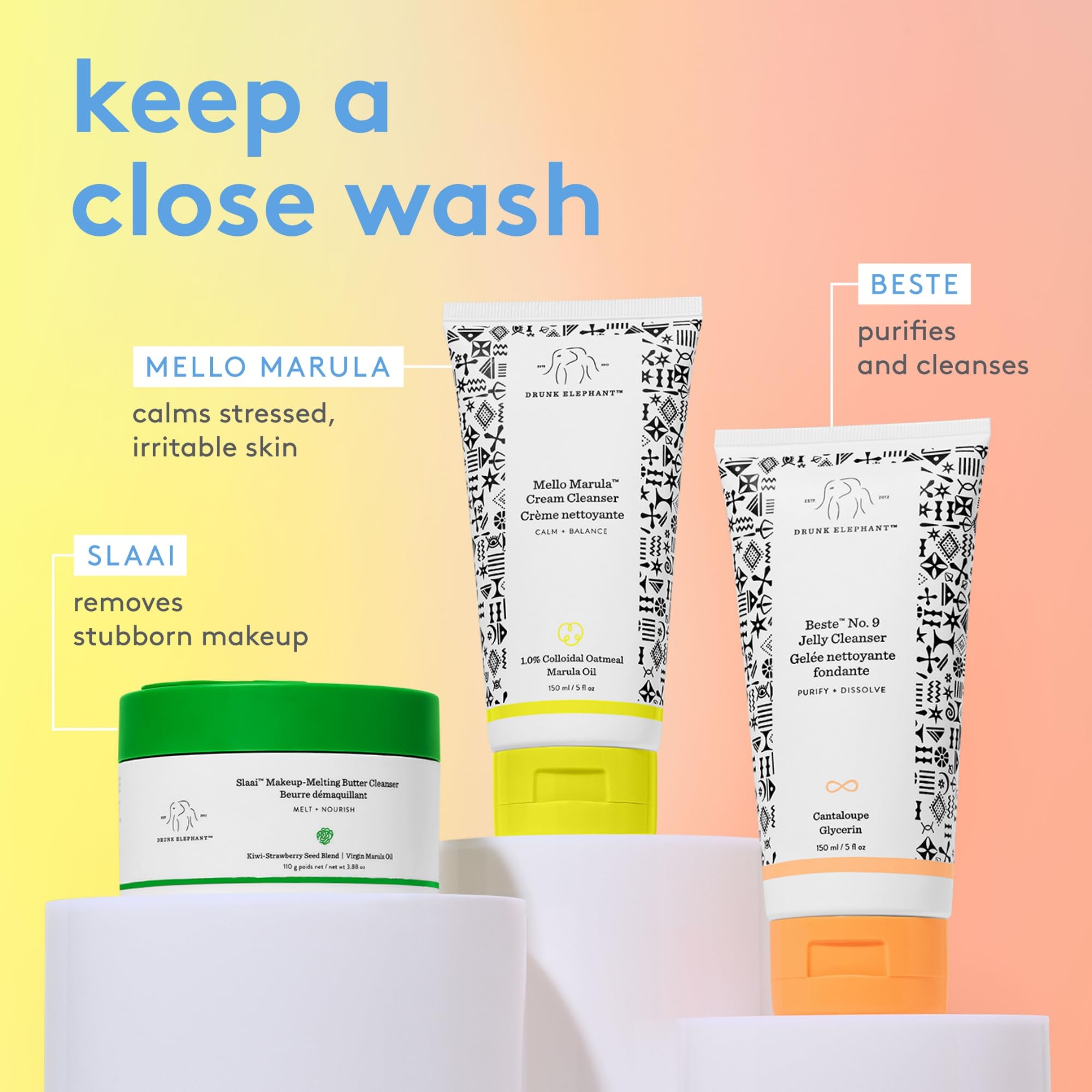 Drunk Elephant Beste No. 9 jelly cleanser ready for a clean-skin routine.