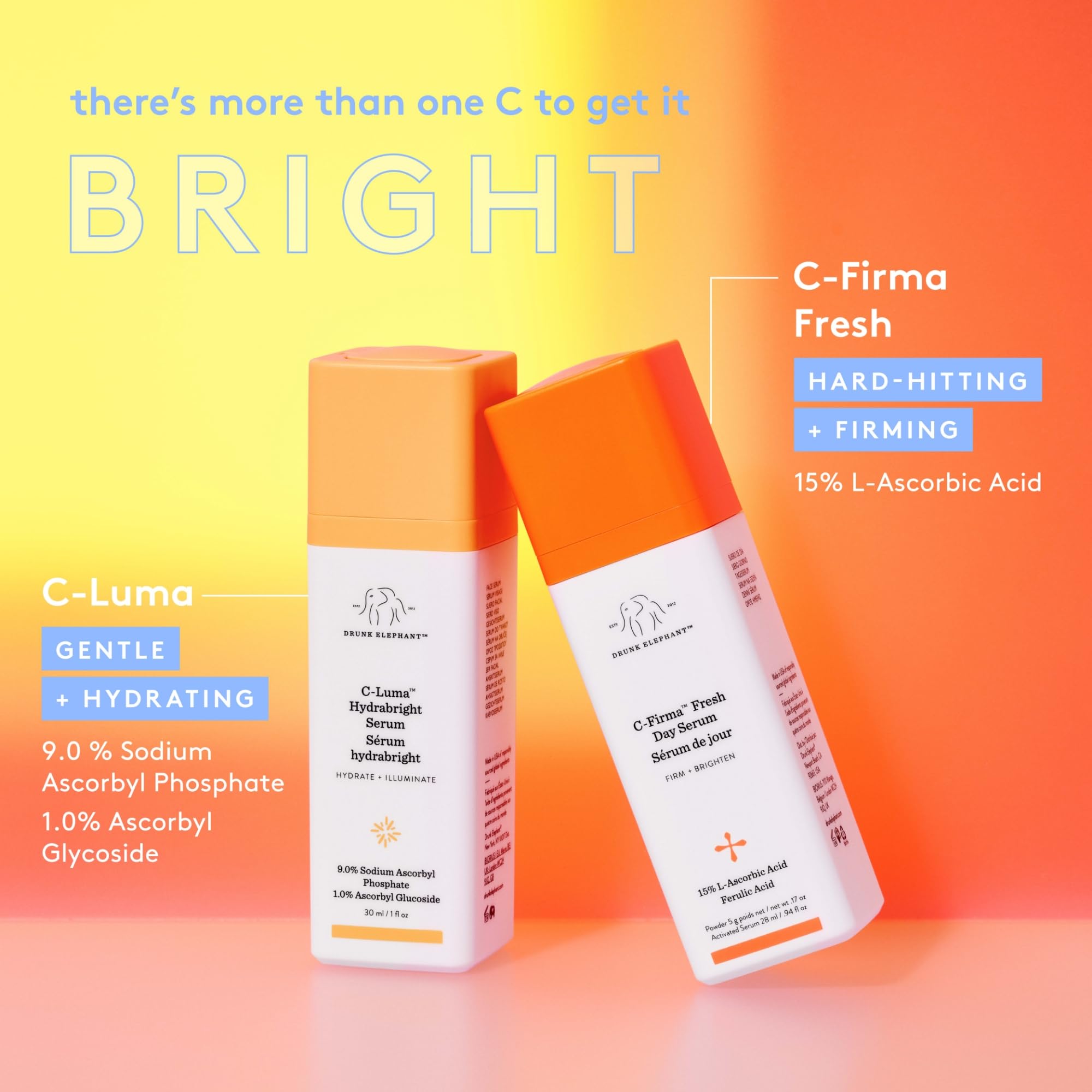 Close-up of Drunk Elephant C-Luma Serum texture for a light, breathable finish.