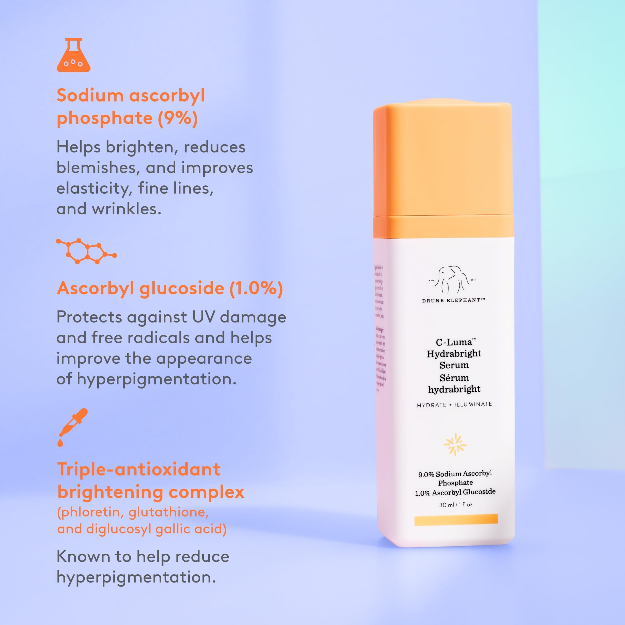C-Luma Serum mixed with moisturizer for color-tinted glow by Drunk Elephant.