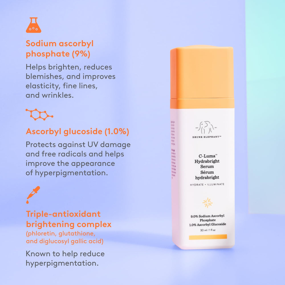 C-Luma Serum mixed with moisturizer for color-tinted glow by Drunk Elephant.