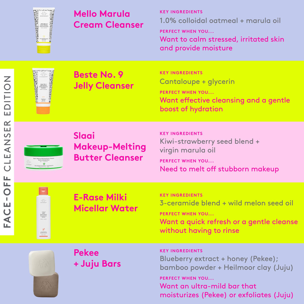 Drunk Elephant E-Rase Milki Micellar Water packaging shows cruelty-free, dermatologist-tested formula.