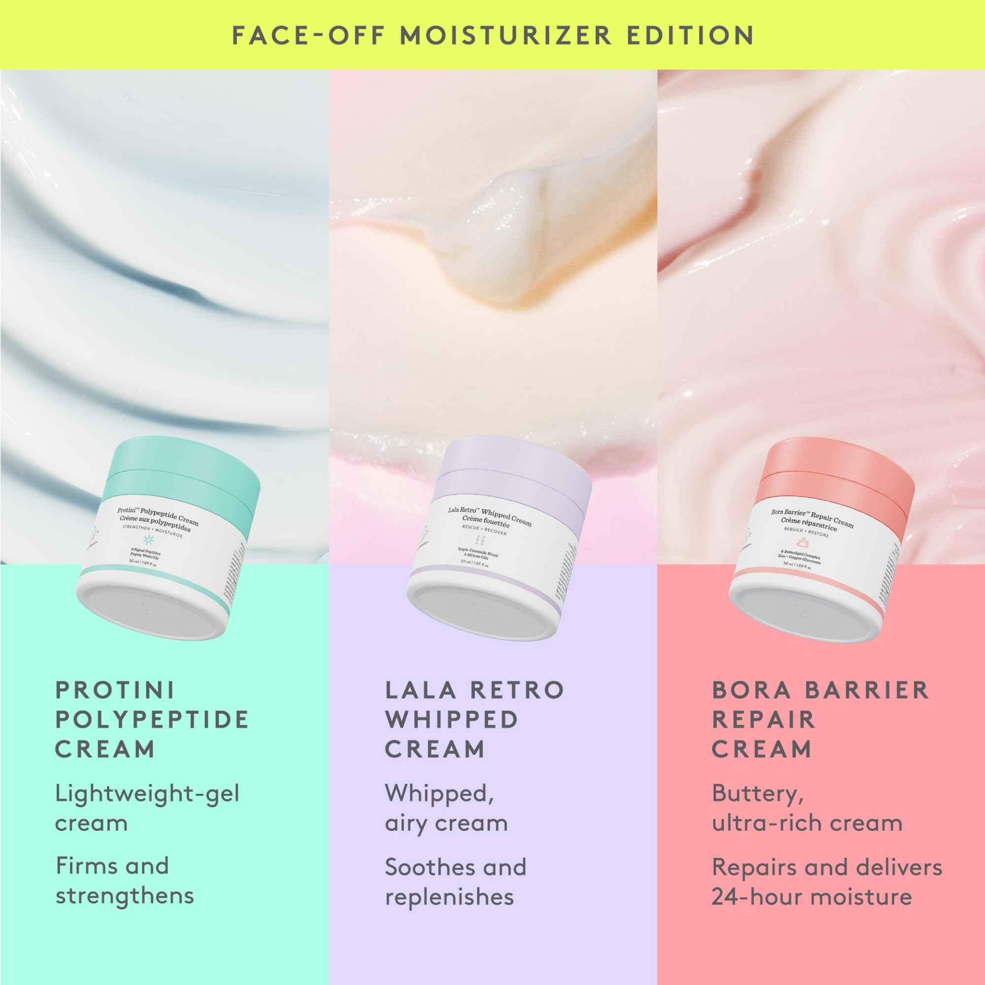 Drunk Elephant lala-retro-barrier close-up highlights moisture retention and acid mantle support.