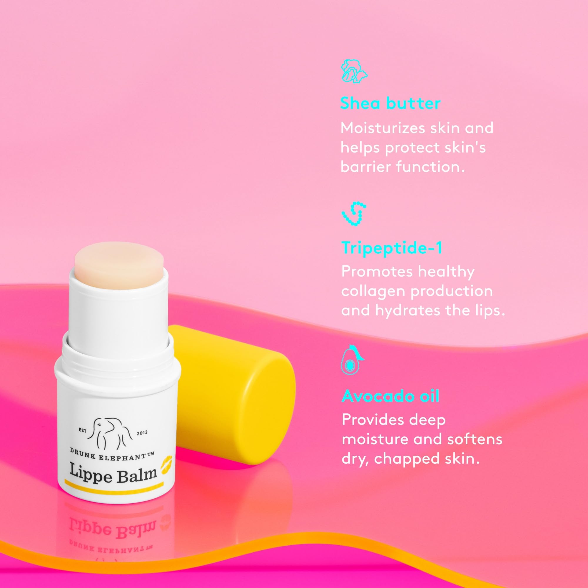 Lippe Balm applied on lips offers sheer, silky coverage beneath lipstick.
