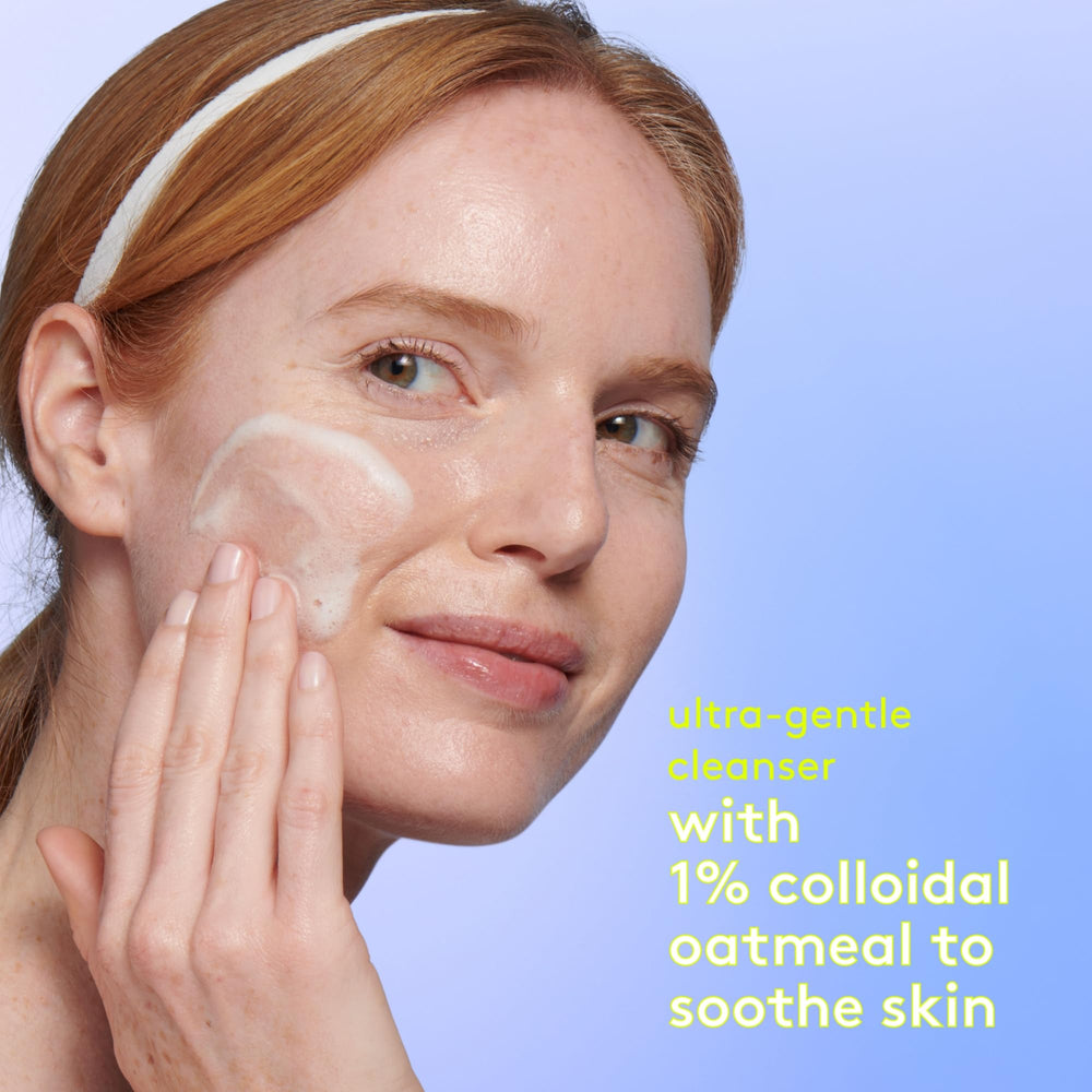 Applying Drunk Elephant Mello Marula Cream Cleanser during night routine for calm, balanced skin