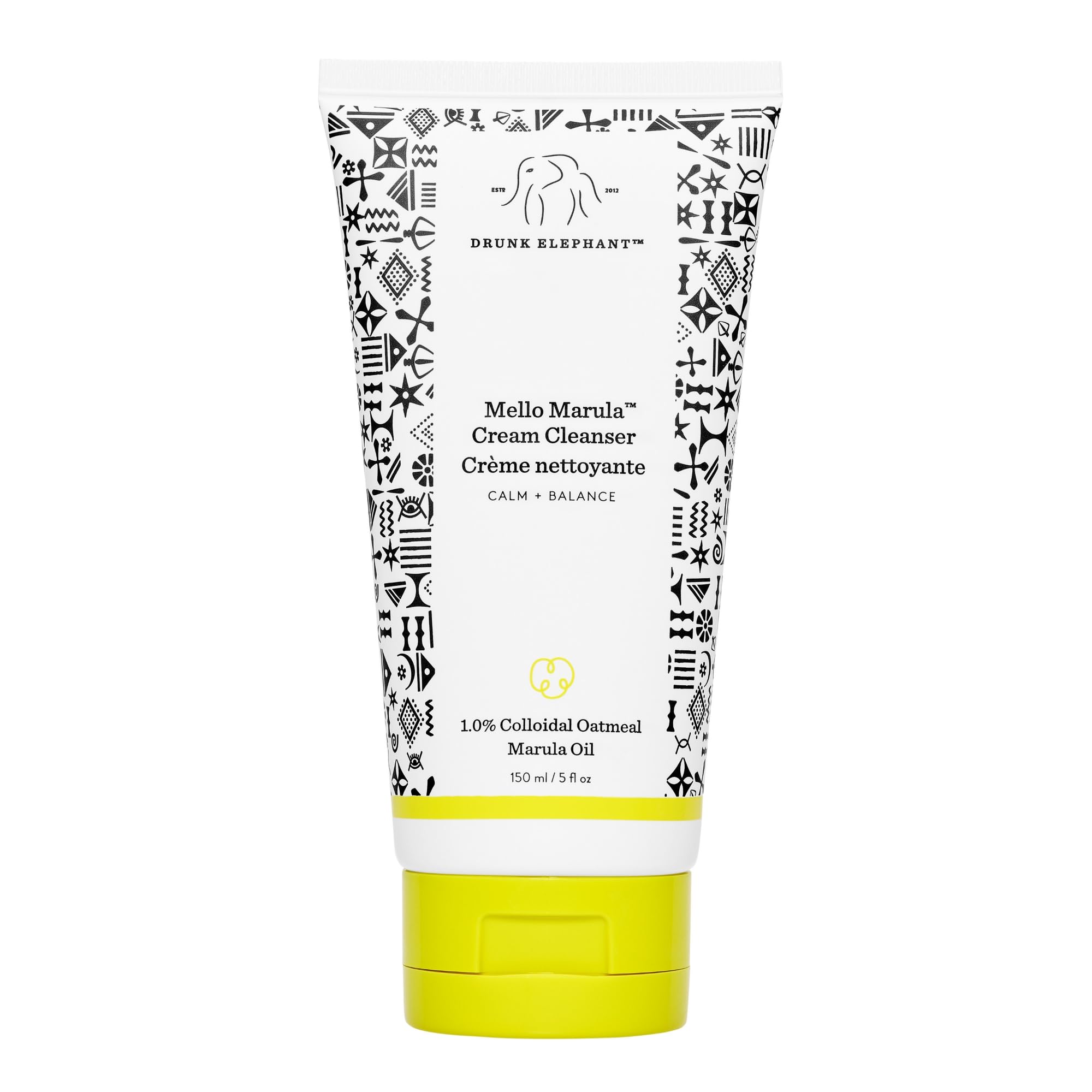 Drunk Elephant Mello Marula Cream Cleanser bottle for gentle cleansing and makeup removal