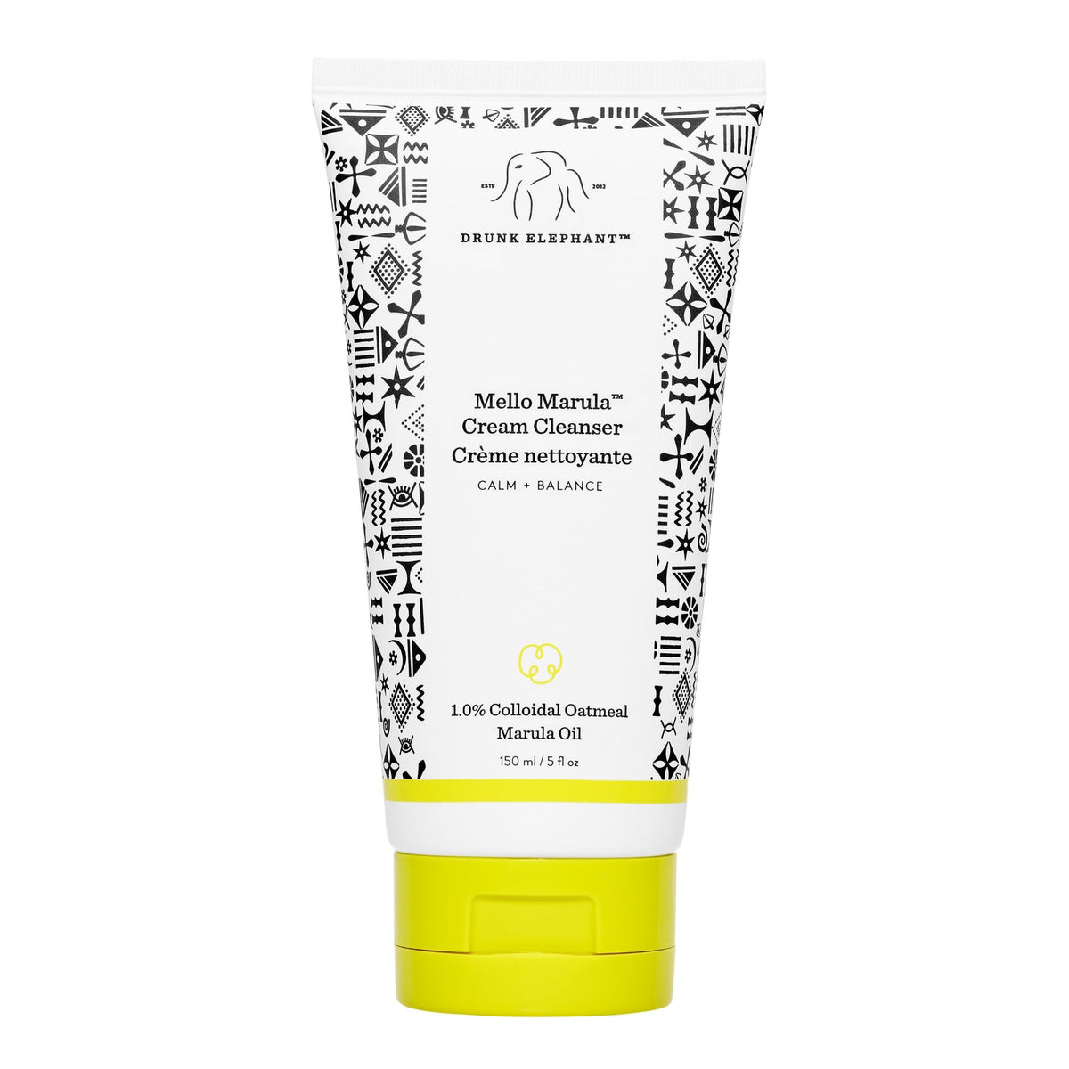 Drunk Elephant Mello Marula Cream Cleanser bottle for gentle cleansing and makeup removal
