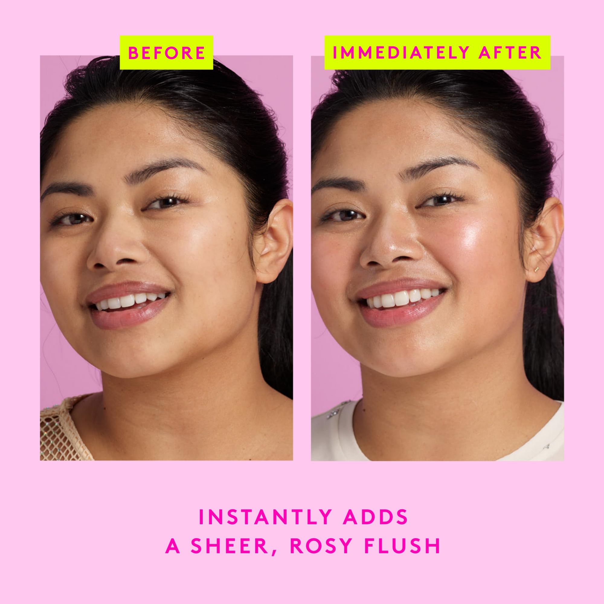 Drunk Elephant O-Bloos Rosi Drops mixed with serum for rosy tint.